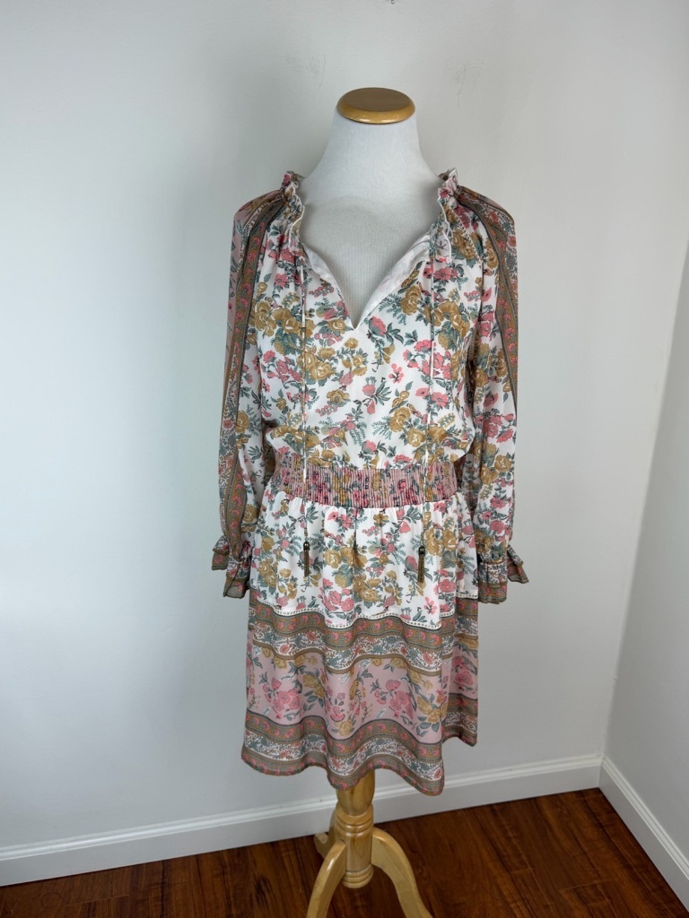 Anthropologie Love the Label Floral Long Sleeve Dress Size S